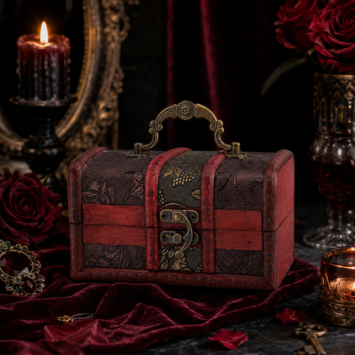 Écrin du Sang Ancien – Coffret Vintage Rouge