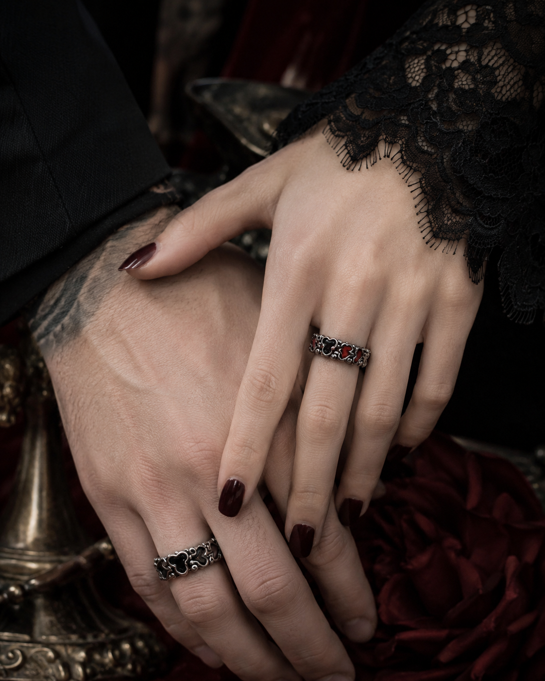 Scarlet Oath — Gothic Engagement Rings for Couples