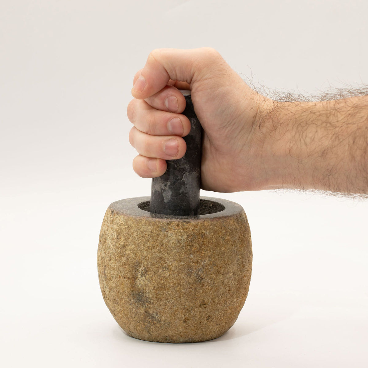Mortier & Pilon en Pierre de Rivière Naturelle – Petit Modèle