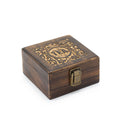 Coffret à Thé en Bois de Manguier Sculpté – 4 Compartiments