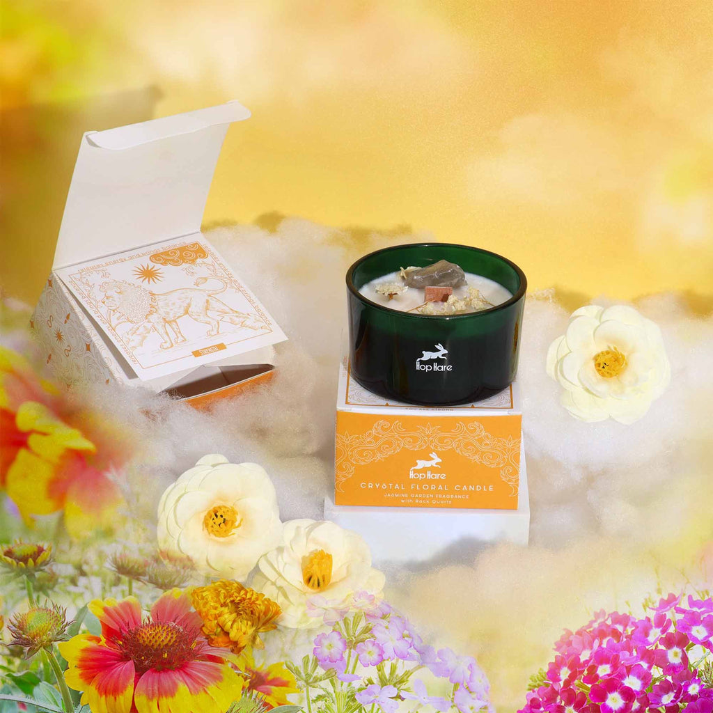 Bougie Mystique Le Lion – Jasmin & Cristal de Roche