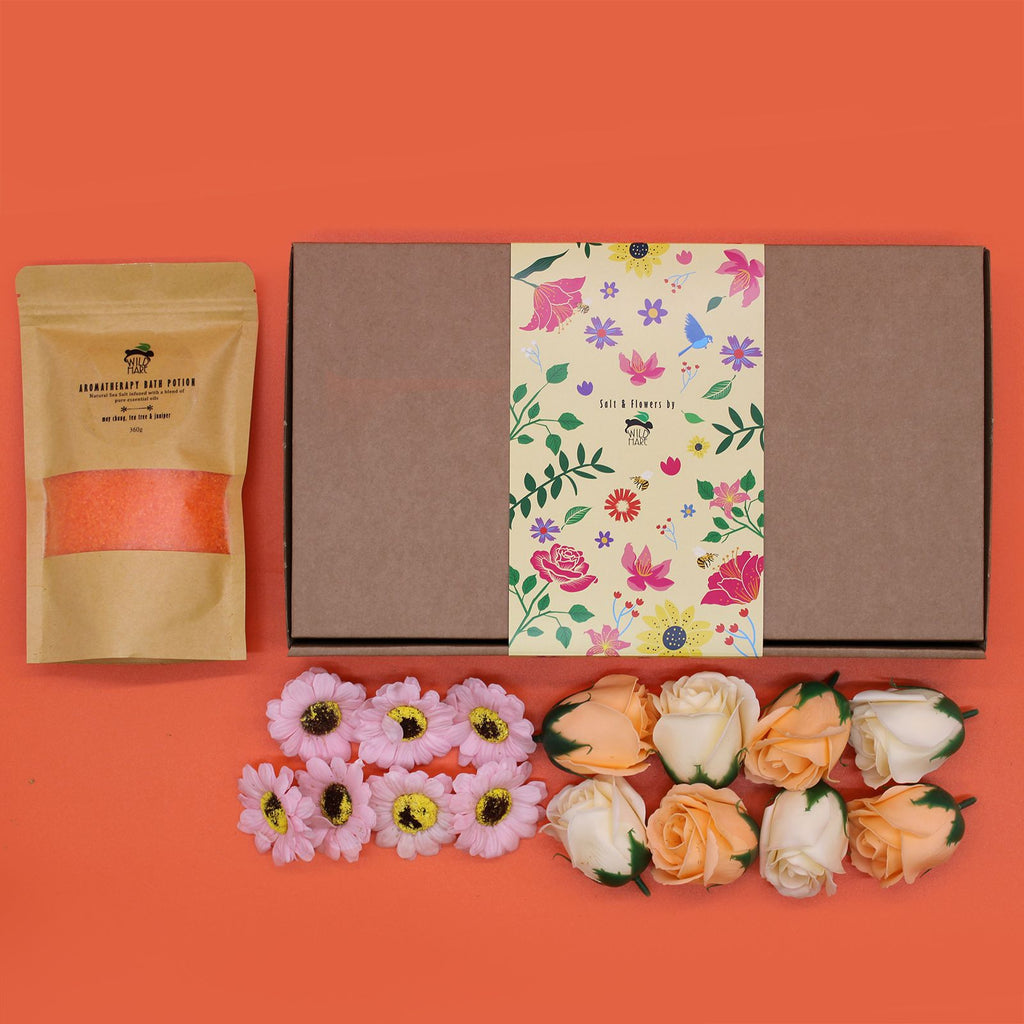 Rituel des Fleurs Sauvages – Coffret Sels de Bain & Fleurs de Savon