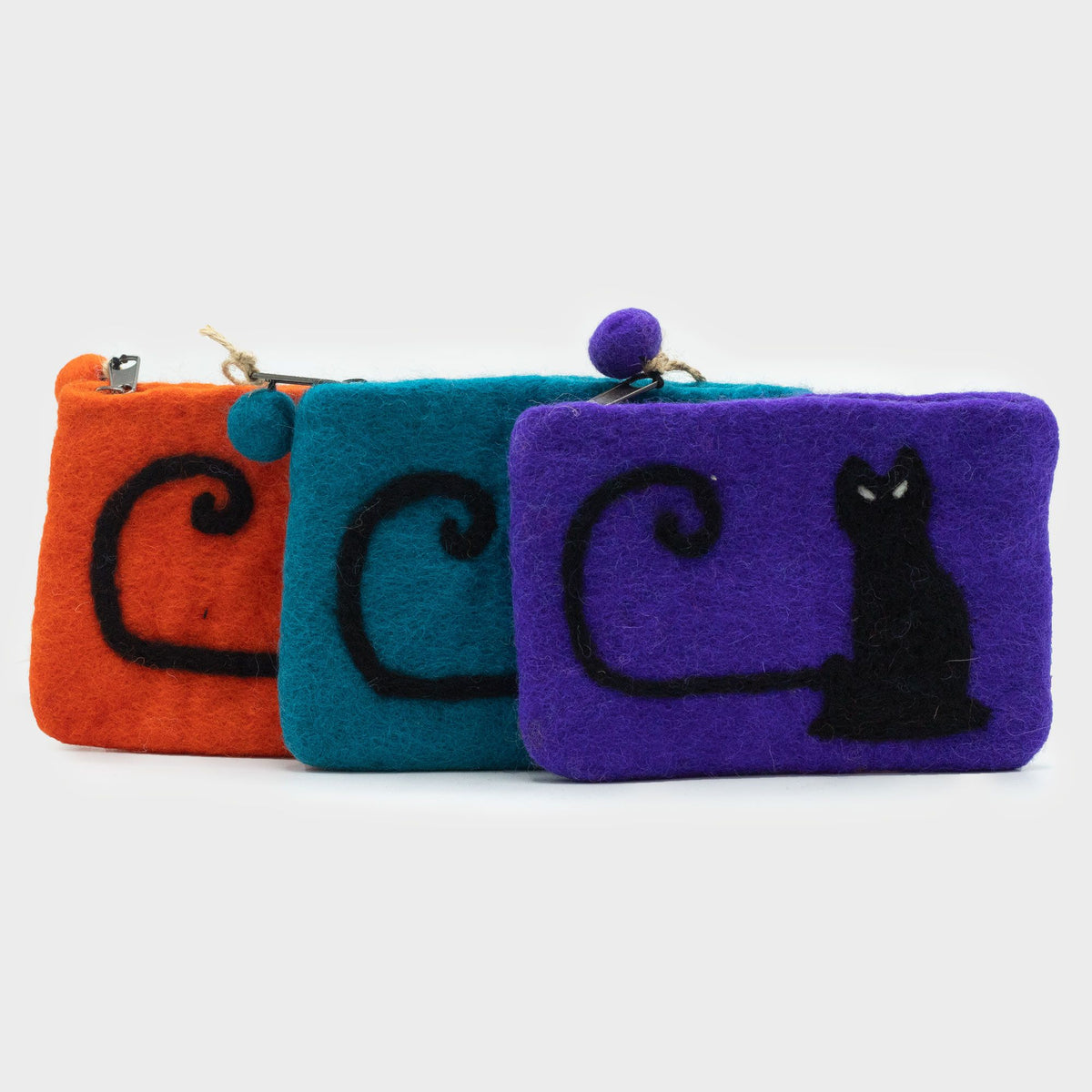 Les Trois Chats de Salem — Lot de 3 pochettes zippées en feutre 🐈‍⬛