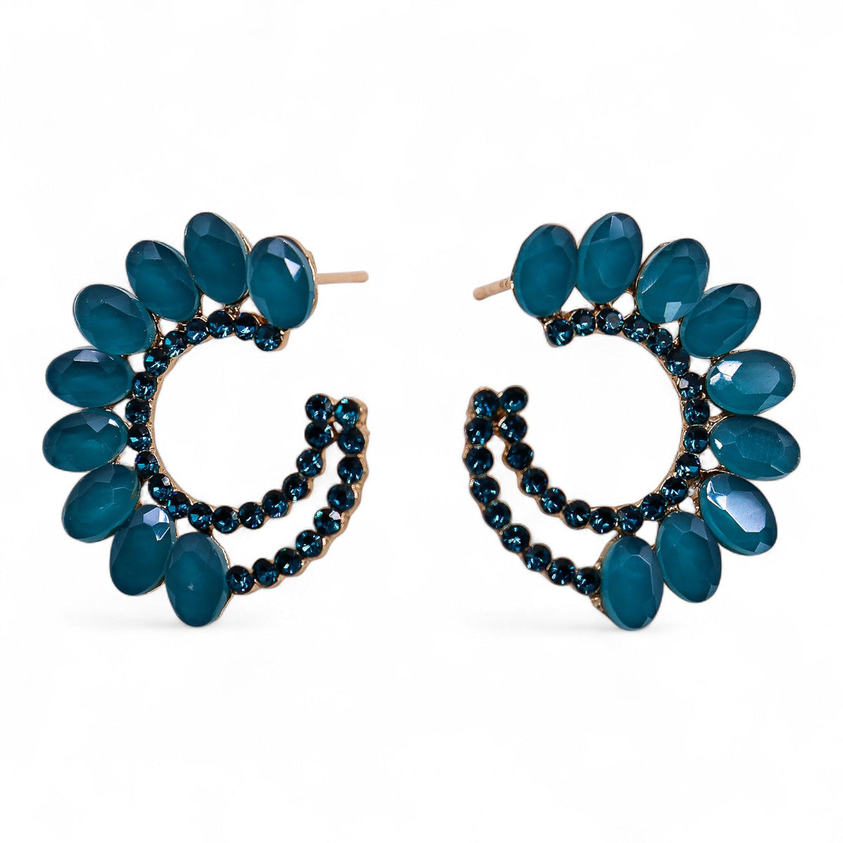 Anneaux des Profondeurs – Boucles d’Oreilles en Verre Vert