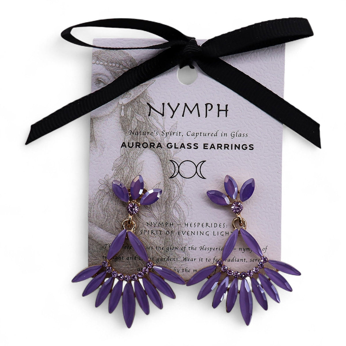 Lueur des Hespérides – Boucles d’Oreilles en Verre Lavande
