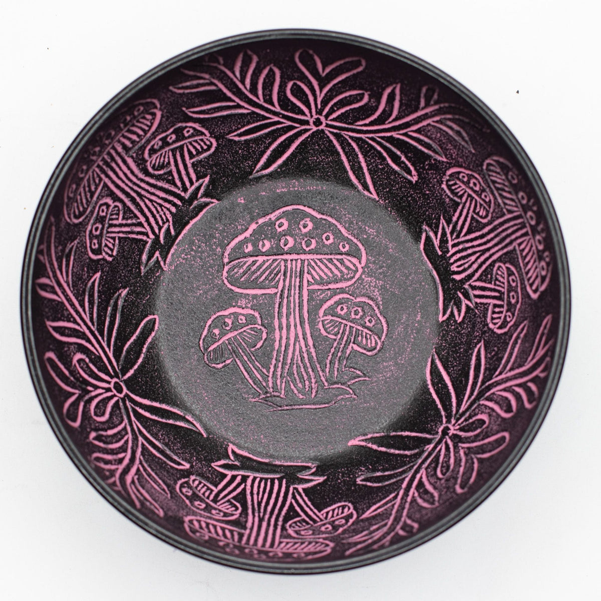 Le Cercle des Champignons – Bol Chantant Rituel Rose 🍄🌙🕯️