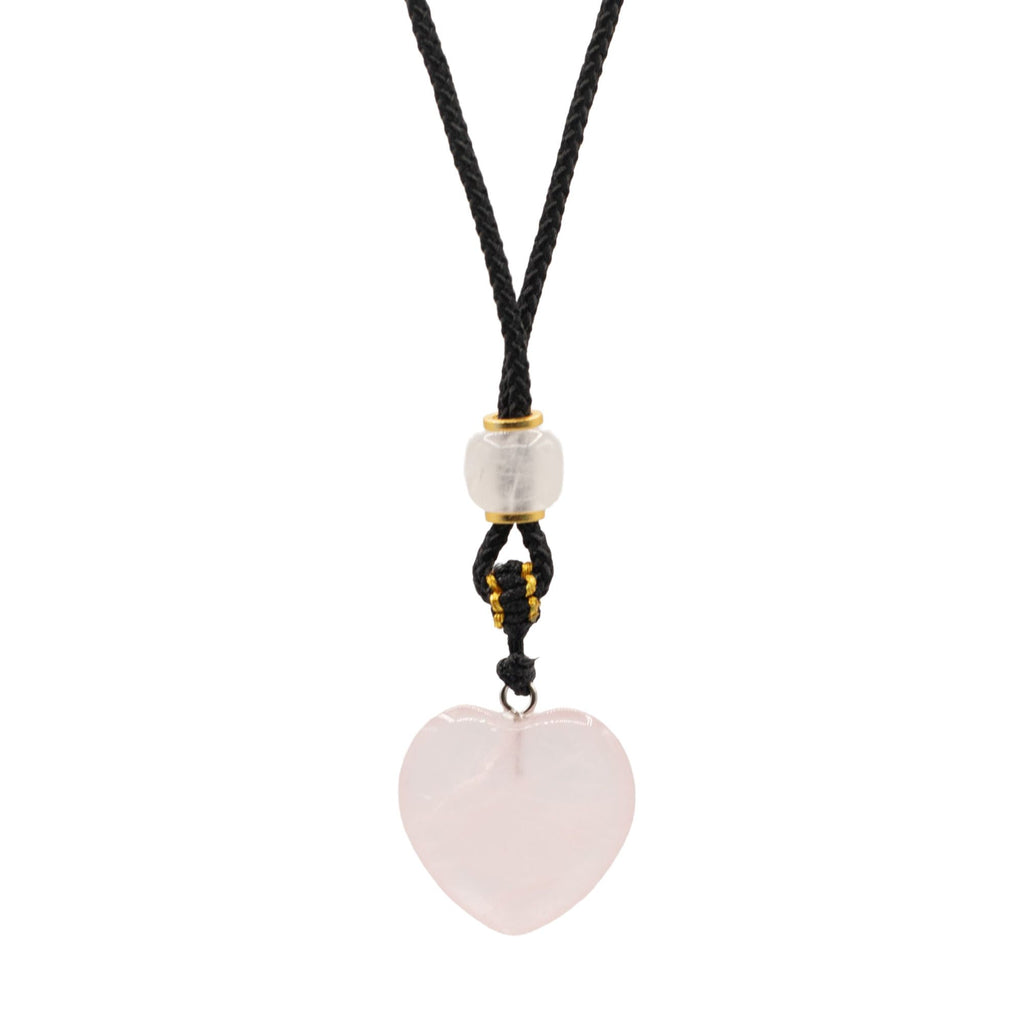 Cœur des Abysses – Pendentif Cœur en Quartz Rose