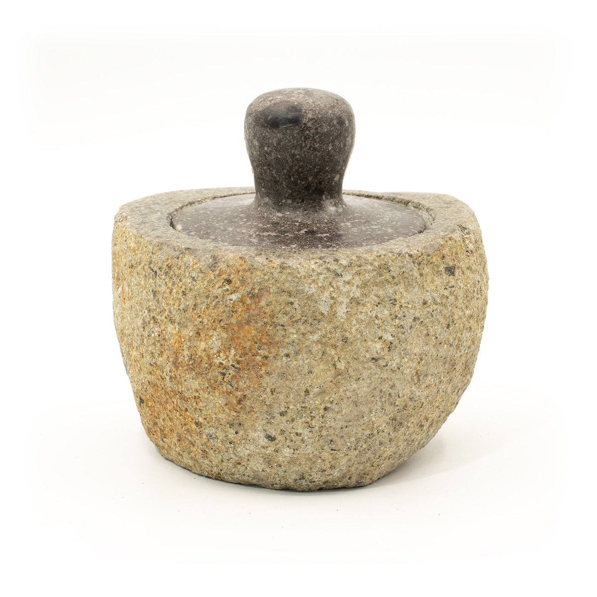 Pot d’Ancrage en Pierre de Rivière – 12 × 8 cm